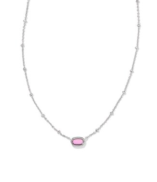 KENDRA SCOTT DESIGN Mini Elisa Silver Satellite Short Pendant Necklace in Fuchsia Magnesite
