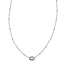 Mini Elisa Silver Satellite Short Pendant Necklace in Fuchsia Magnesite