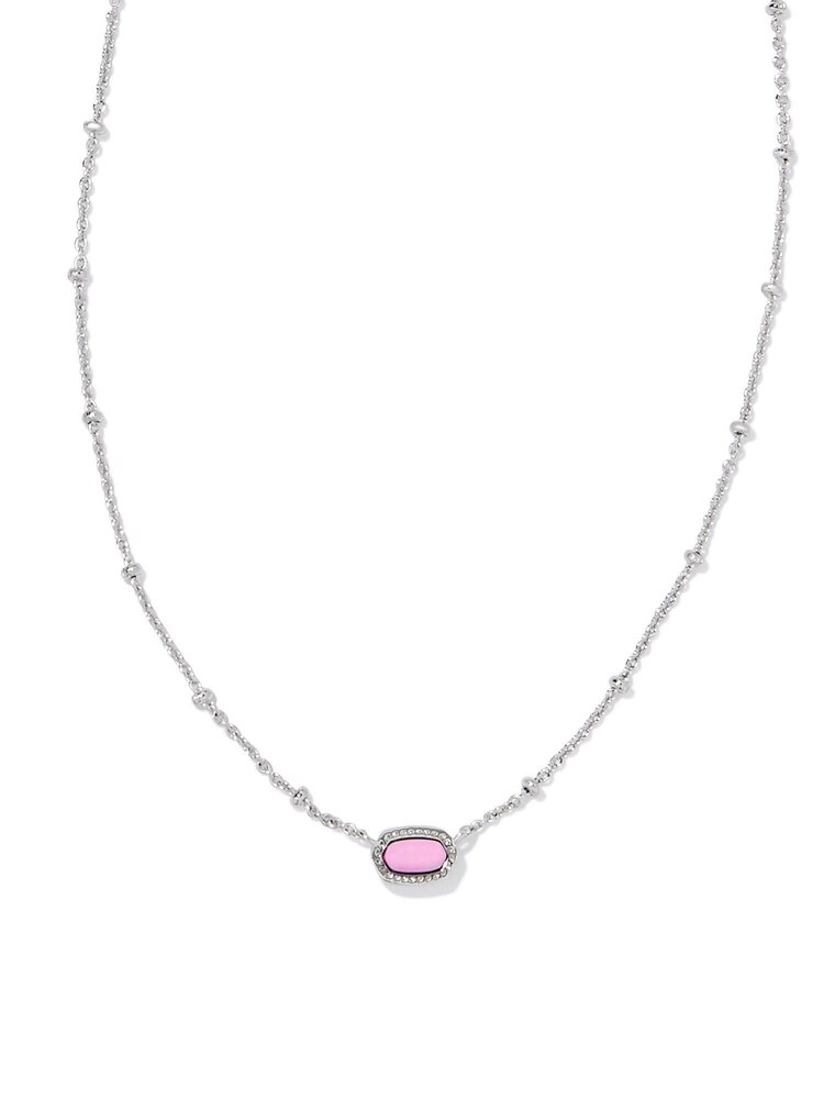KENDRA SCOTT DESIGN Mini Elisa Silver Satellite Short Pendant Necklace in Fuchsia Magnesite
