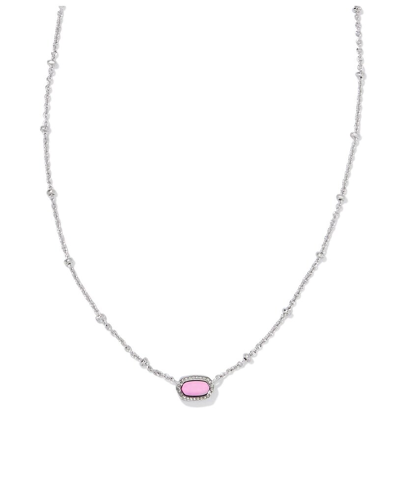 KENDRA SCOTT DESIGN Mini Elisa Silver Satellite Short Pendant Necklace in Fuchsia Magnesite