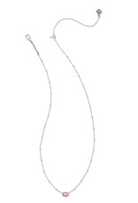 KENDRA SCOTT DESIGN Mini Elisa Silver Satellite Short Pendant Necklace in Fuchsia Magnesite