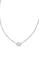 KENDRA SCOTT DESIGN Mini Elisa Silver Satellite Short Pendant Necklace in Ivory Mother-of-Pearl