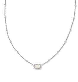 KENDRA SCOTT DESIGN Mini Elisa Silver Satellite Short Pendant Necklace in Ivory Mother-of-Pearl