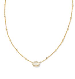 KENDRA SCOTT DESIGN Mini Elisa Gold Satellite Short Pendant Necklace in Ivory Mother-of-Pearl