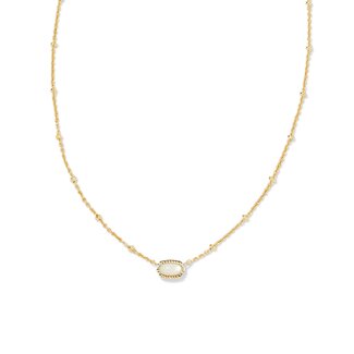 KENDRA SCOTT DESIGN Mini Elisa Gold Satellite Short Pendant Necklace in Ivory Mother-of-Pearl