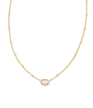 KENDRA SCOTT DESIGN Mini Elisa Gold Satellite Short Pendant Necklace in Ivory Mother-of-Pearl