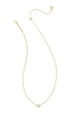KENDRA SCOTT DESIGN Mini Elisa Gold Satellite Short Pendant Necklace in Ivory Mother-of-Pearl