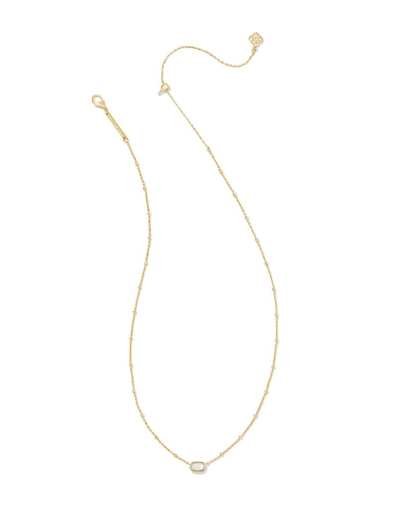 KENDRA SCOTT DESIGN Mini Elisa Gold Satellite Short Pendant Necklace in Ivory Mother-of-Pearl
