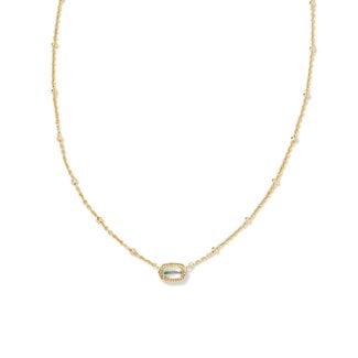 KENDRA SCOTT DESIGN Mini Elisa Gold Satellite Short Pendant Necklace in Dichroic Glass