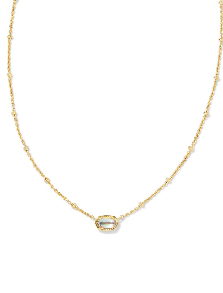 KENDRA SCOTT DESIGN Mini Elisa Gold Satellite Short Pendant Necklace in Dichroic Glass