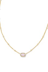 KENDRA SCOTT DESIGN Mini Elisa Gold Satellite Short Pendant Necklace in Pink Opalite Crystal