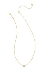 KENDRA SCOTT DESIGN Mini Elisa Gold Satellite Short Pendant Necklace in Pink Opalite Crystal