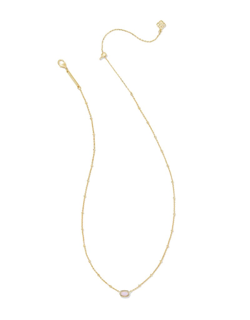 KENDRA SCOTT DESIGN Mini Elisa Gold Satellite Short Pendant Necklace in Pink Opalite Crystal