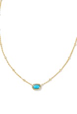 KENDRA SCOTT DESIGN Mini Elisa Gold Satellite Short Pendant Necklace in Turquoise Magnesite