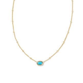 KENDRA SCOTT DESIGN Mini Elisa Gold Satellite Short Pendant Necklace in Turquoise Magnesite