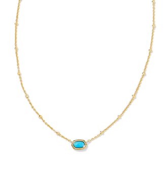 KENDRA SCOTT DESIGN Mini Elisa Gold Satellite Short Pendant Necklace in Turquoise Magnesite
