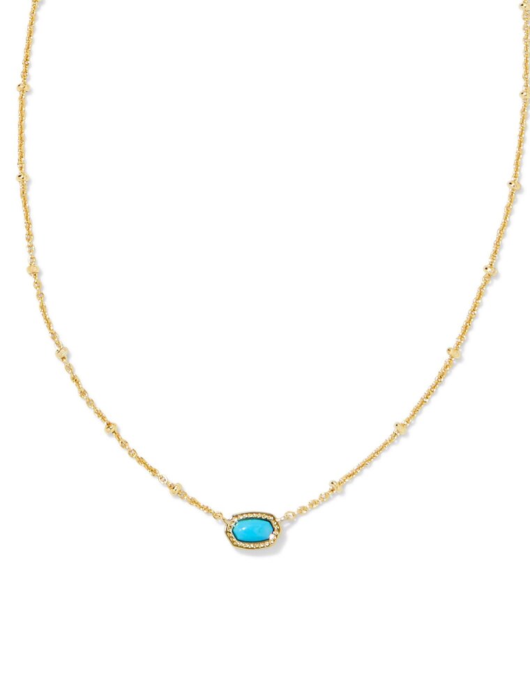 KENDRA SCOTT DESIGN Mini Elisa Gold Satellite Short Pendant Necklace in Turquoise Magnesite