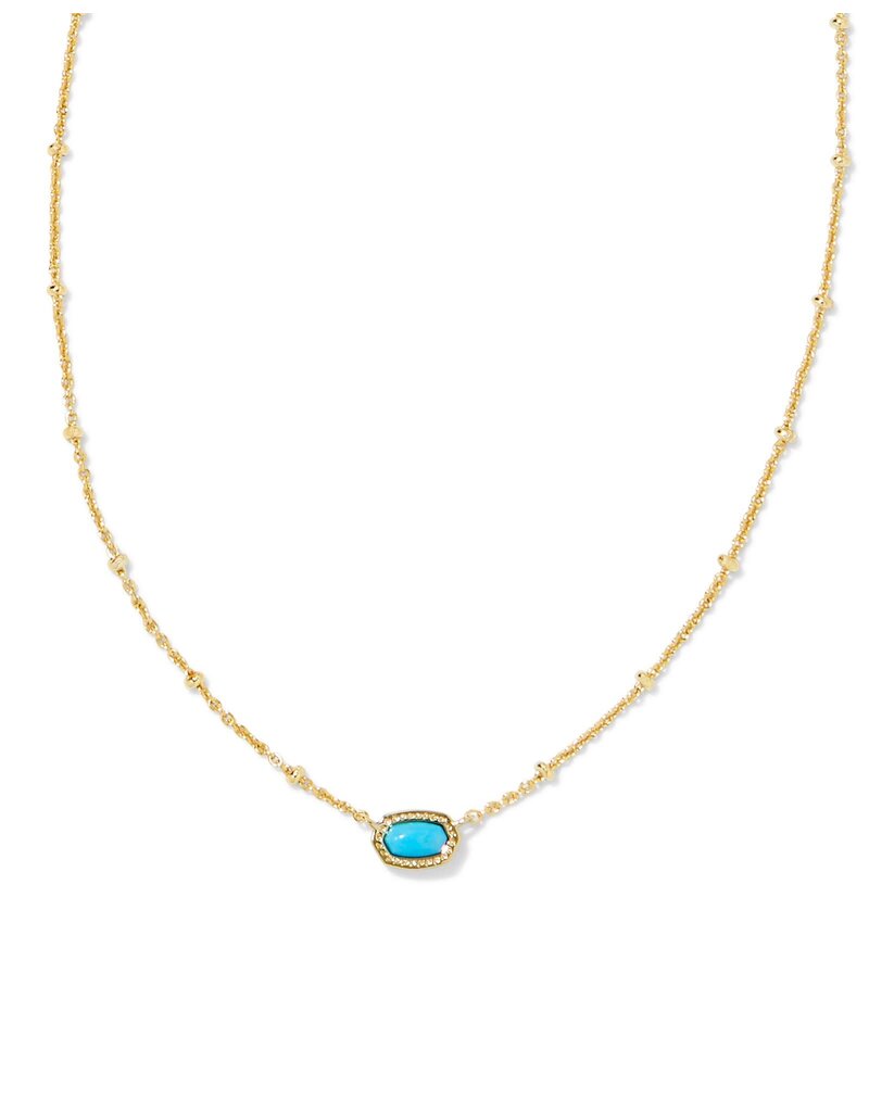 KENDRA SCOTT DESIGN Mini Elisa Gold Satellite Short Pendant Necklace in Turquoise Magnesite