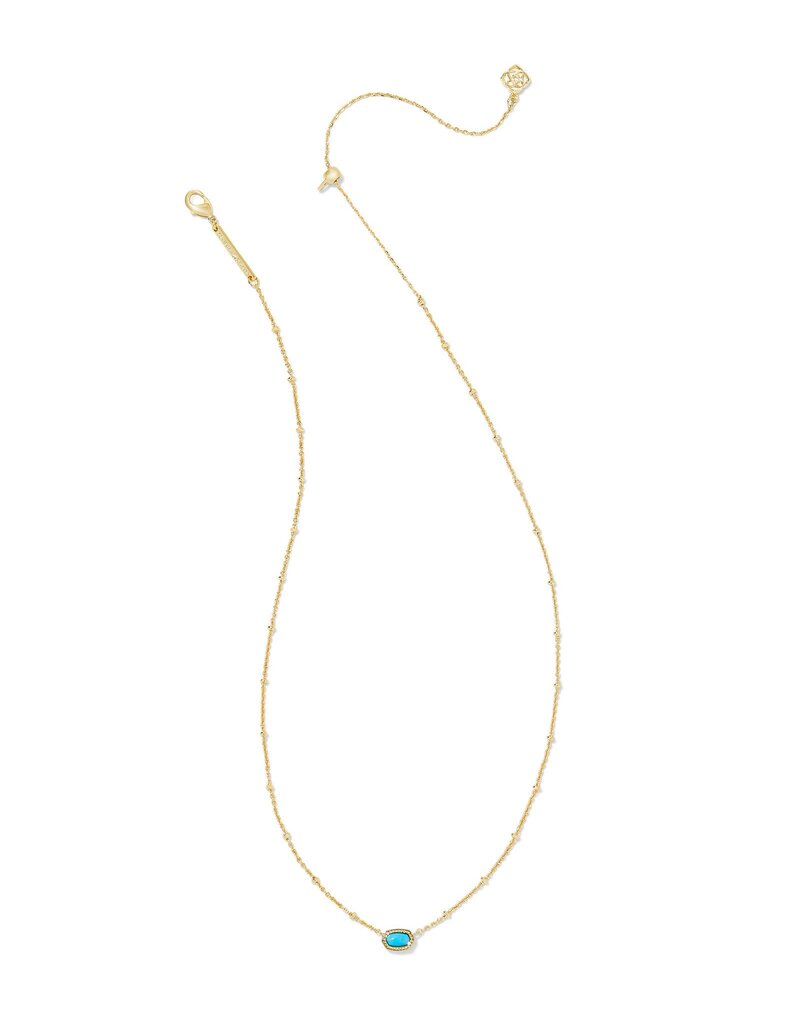 KENDRA SCOTT DESIGN Mini Elisa Gold Satellite Short Pendant Necklace in Turquoise Magnesite