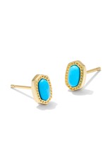 KENDRA SCOTT DESIGN Mini Ellie Gold Stud Earrings in Turquoise Magnesite