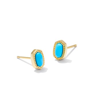 KENDRA SCOTT DESIGN Mini Ellie Gold Stud Earrings in Turquoise Magnesite