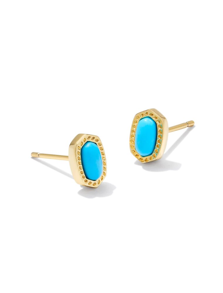 KENDRA SCOTT DESIGN Mini Ellie Gold Stud Earrings in Turquoise Magnesite