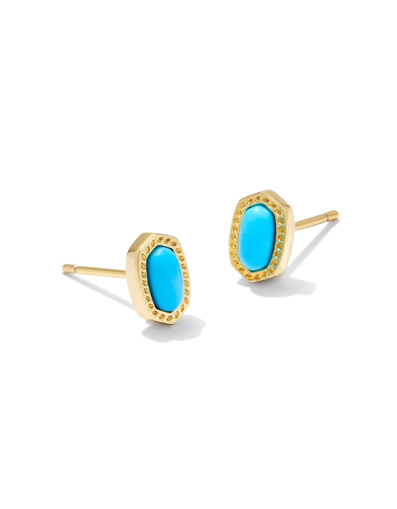 KENDRA SCOTT DESIGN Mini Ellie Gold Stud Earrings in Turquoise Magnesite