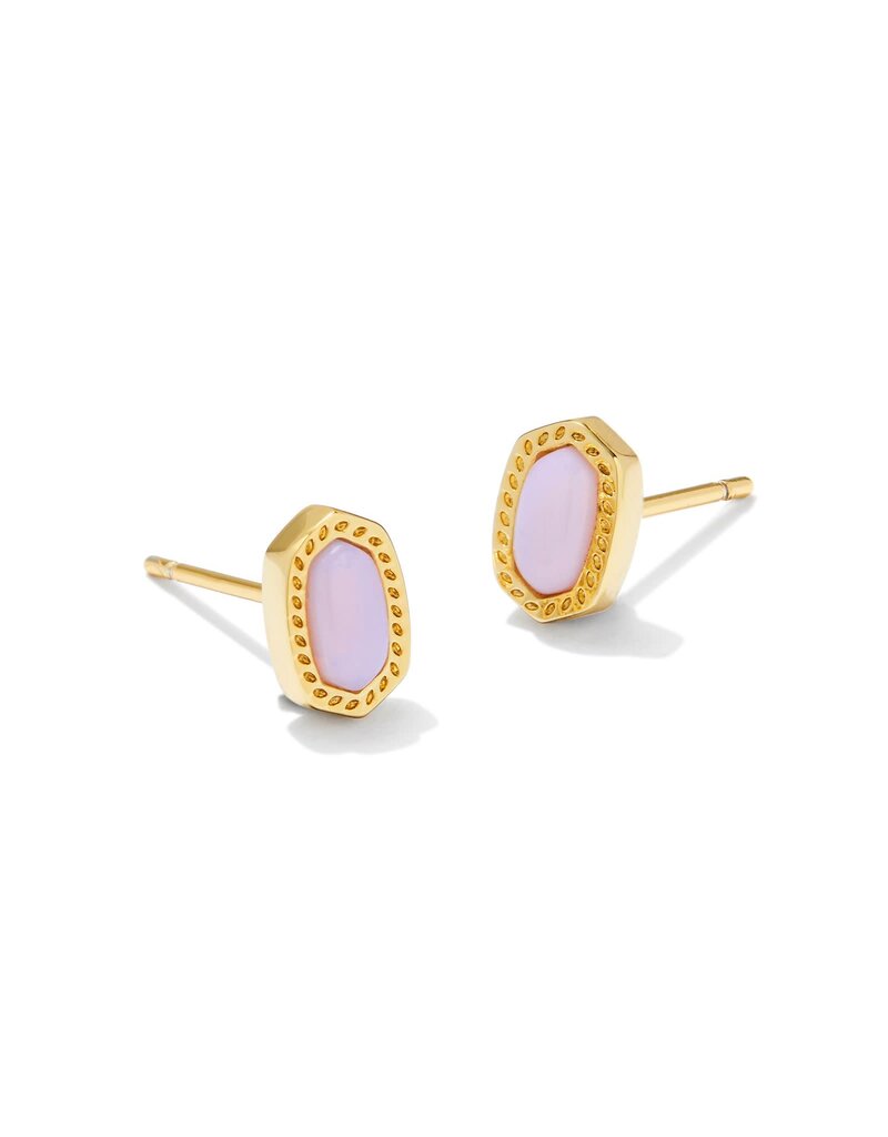 KENDRA SCOTT DESIGN Mini Ellie Gold Stud Earrings in Pink Opalite Crystal
