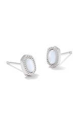 KENDRA SCOTT DESIGN Mini Ellie Silver Stud Earrings in Ivory Mother-of-Pearl