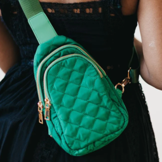 PRETTY SIMPLE Pinelope Puffer Bum Bag in Emerald