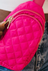 PRETTY SIMPLE Pinelope Puffer Bum Bag in Fuschia PRETTY SIMPLE Pinelope Puffer Bum Bag in Fuschia