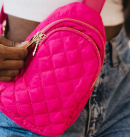 PRETTY SIMPLE Pinelope Puffer Bum Bag in Fuschia