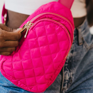 PRETTY SIMPLE Pinelope Puffer Bum Bag in Fuschia