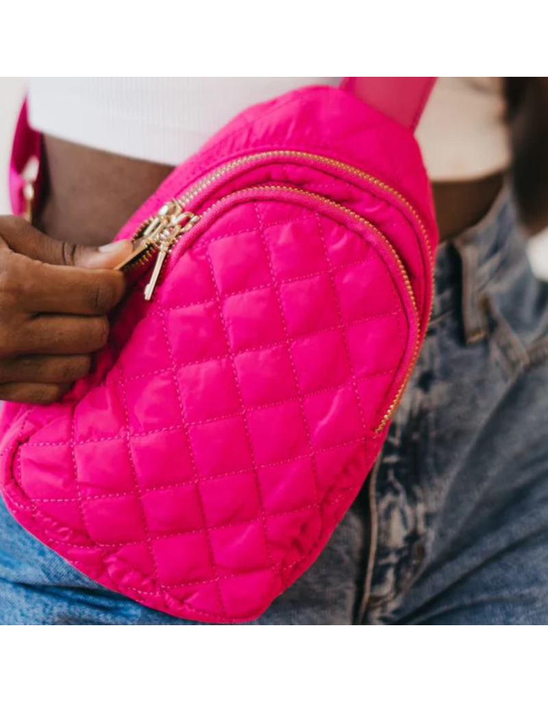 PRETTY SIMPLE Pinelope Puffer Bum Bag in Fuschia