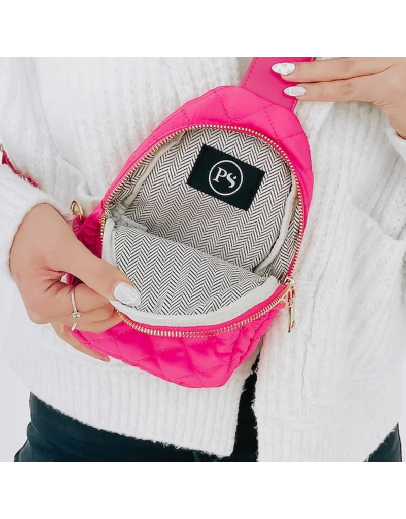 PRETTY SIMPLE Pinelope Puffer Bum Bag in Fuschia