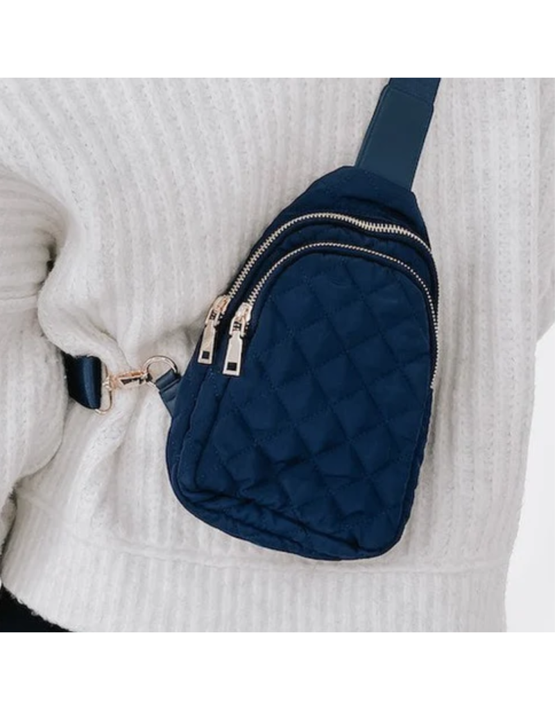 PRETTY SIMPLE Pinelope Puffer Bum Bag in Navy