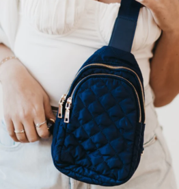 PRETTY SIMPLE Pinelope Puffer Bum Bag in Navy