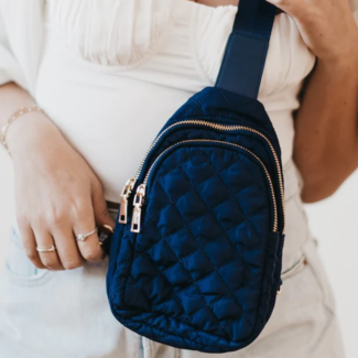 PRETTY SIMPLE Pinelope Puffer Bum Bag in Navy