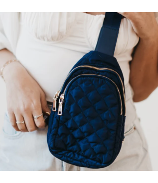 PRETTY SIMPLE Pinelope Puffer Bum Bag in Navy