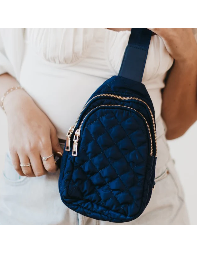 PRETTY SIMPLE Pinelope Puffer Bum Bag in Navy