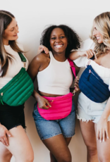 PRETTY SIMPLE Jolie Puffer Belt Bag in Fuschia