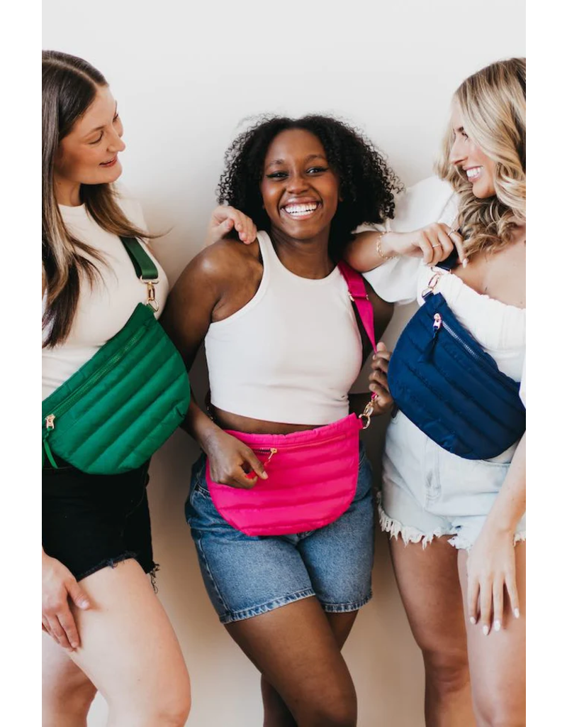 PRETTY SIMPLE Jolie Puffer Belt Bag in Navy