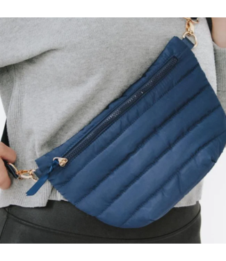 PRETTY SIMPLE Jolie Puffer Belt Bag in Navy