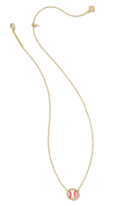 KENDRA SCOTT DESIGN Baseball Gold Short Pendant Necklace in Ivory Mother-of-Pearl