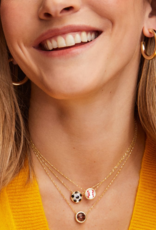 KENDRA SCOTT DESIGN Baseball Gold Short Pendant Necklace in Ivory Mother-of-Pearl