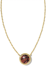 KENDRA SCOTT DESIGN Basketball Gold Short Pendant Necklace in Orange Goldstone