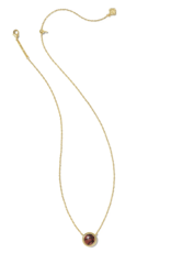 KENDRA SCOTT DESIGN Basketball Gold Short Pendant Necklace in Orange Goldstone