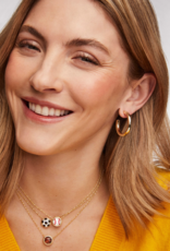 KENDRA SCOTT DESIGN Basketball Gold Short Pendant Necklace in Orange Goldstone