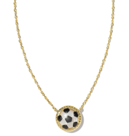 KENDRA SCOTT DESIGN Soccer Gold Short Pendant Necklace in Ivory Mother-of-Pearl