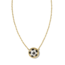 Soccer Gold Short Pendant Necklace in Ivory Mother-of-Pearl